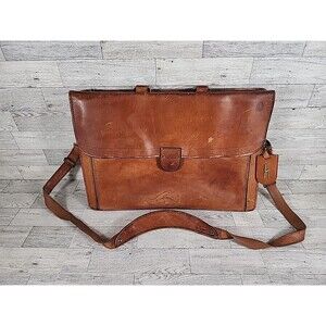 Vintage Hartmann Leather Portfolio Briefcase Bag Shoulder Strap & Handle 16"